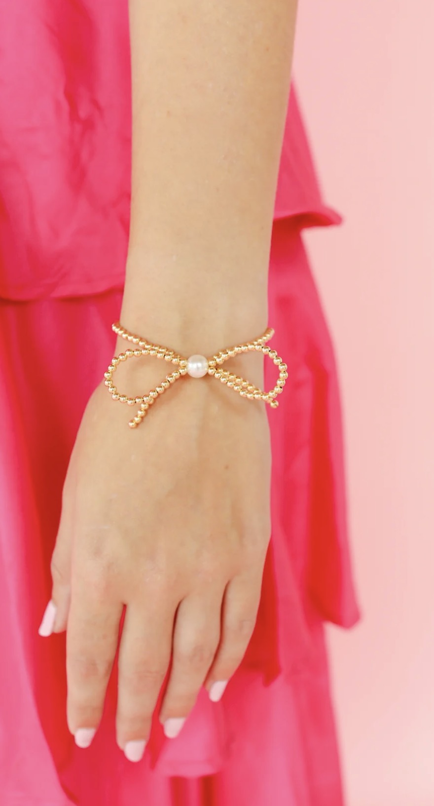 Beaded Blonde - Gold Bow Extended Bracelet