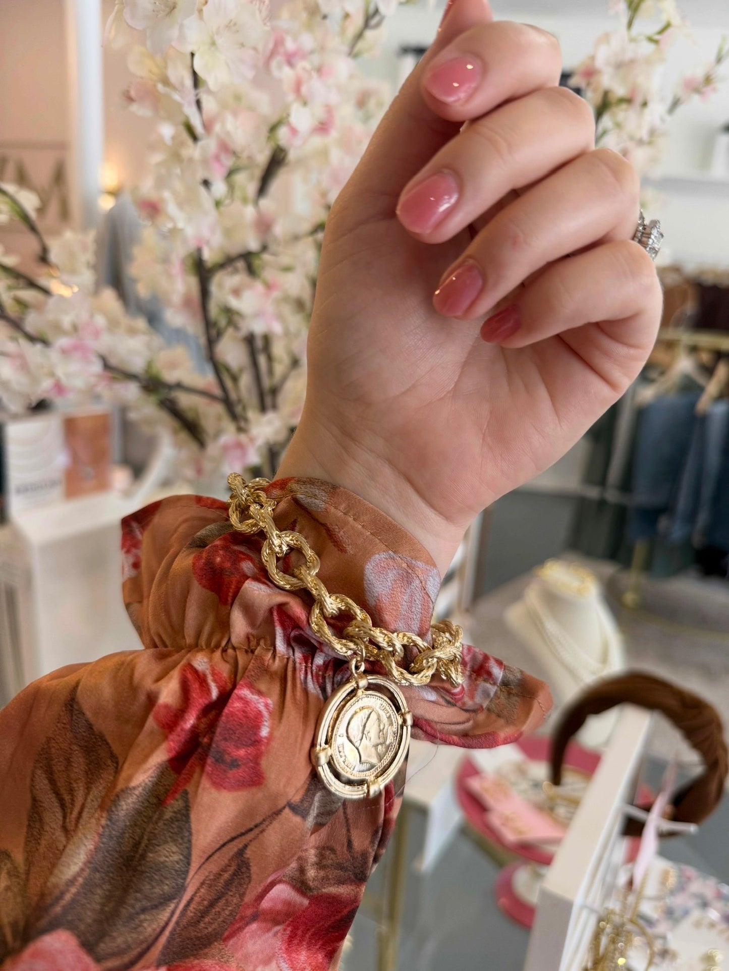 Vintage Twisted Link Coin Bracelet