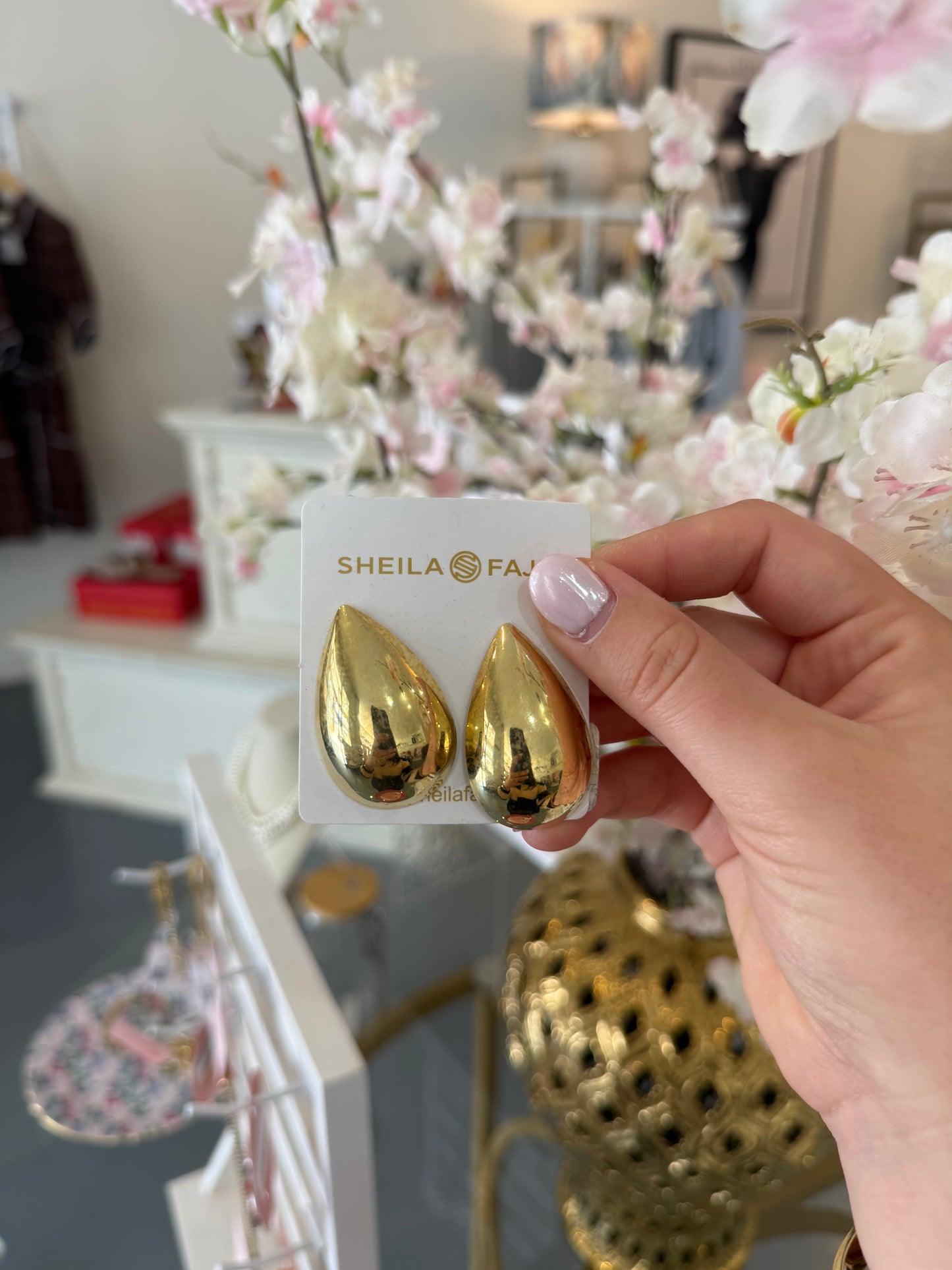 Shelia Fajl Serene Studs - Shiny Gold