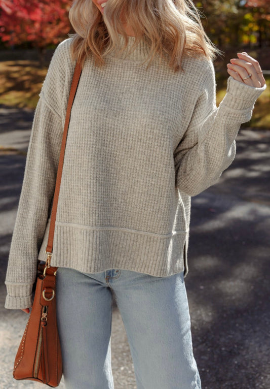 Taupe Waffle Sweater