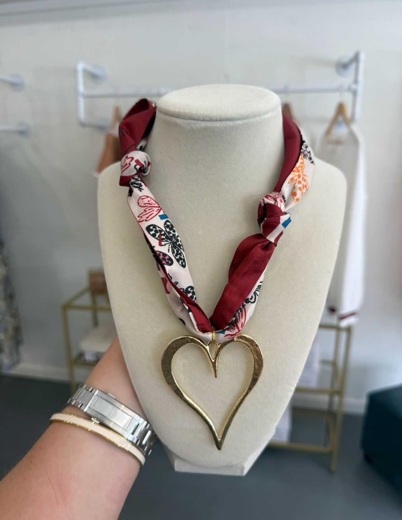 Maroon Romance Scarf Necklace