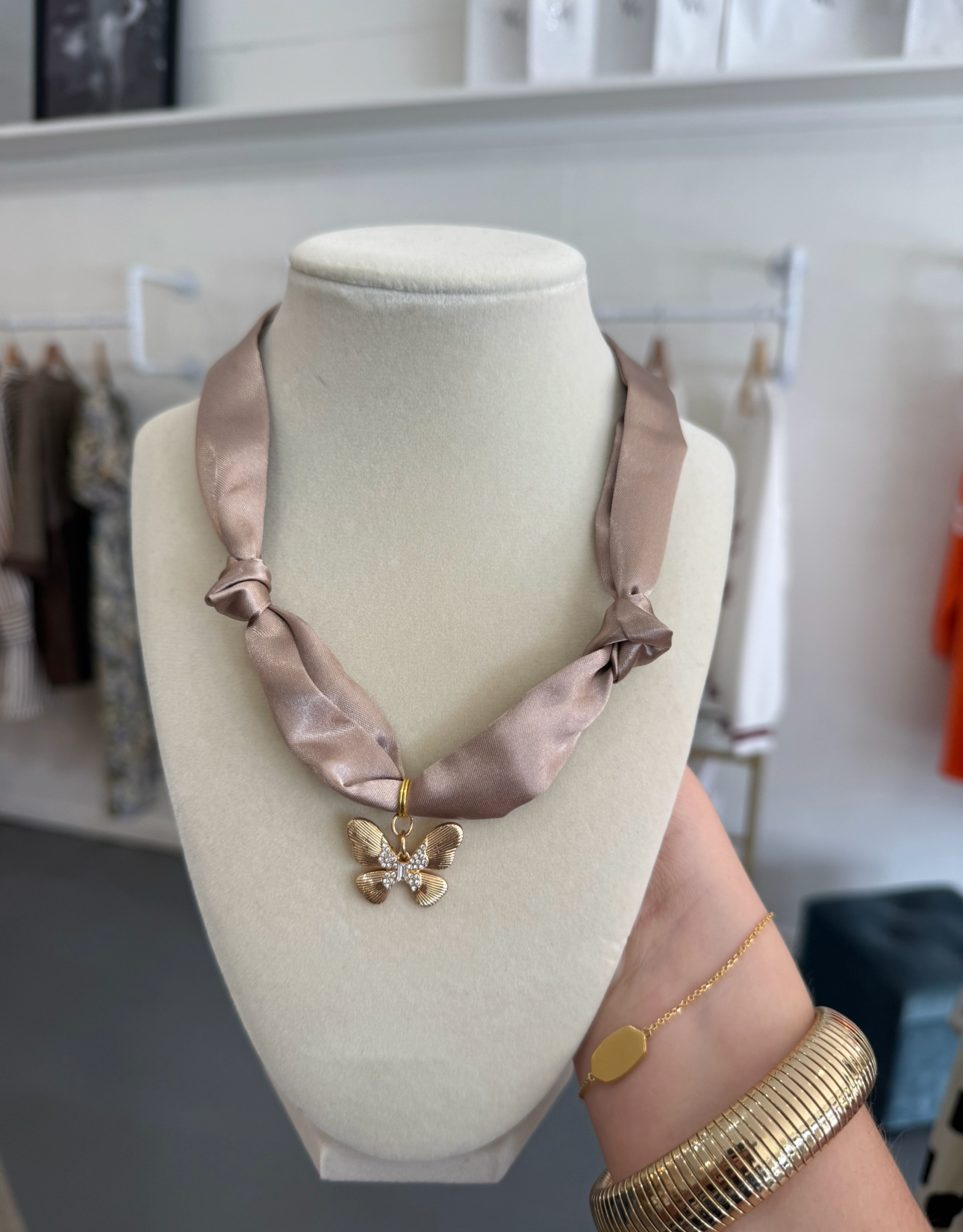 Butterfly Scarf Necklace