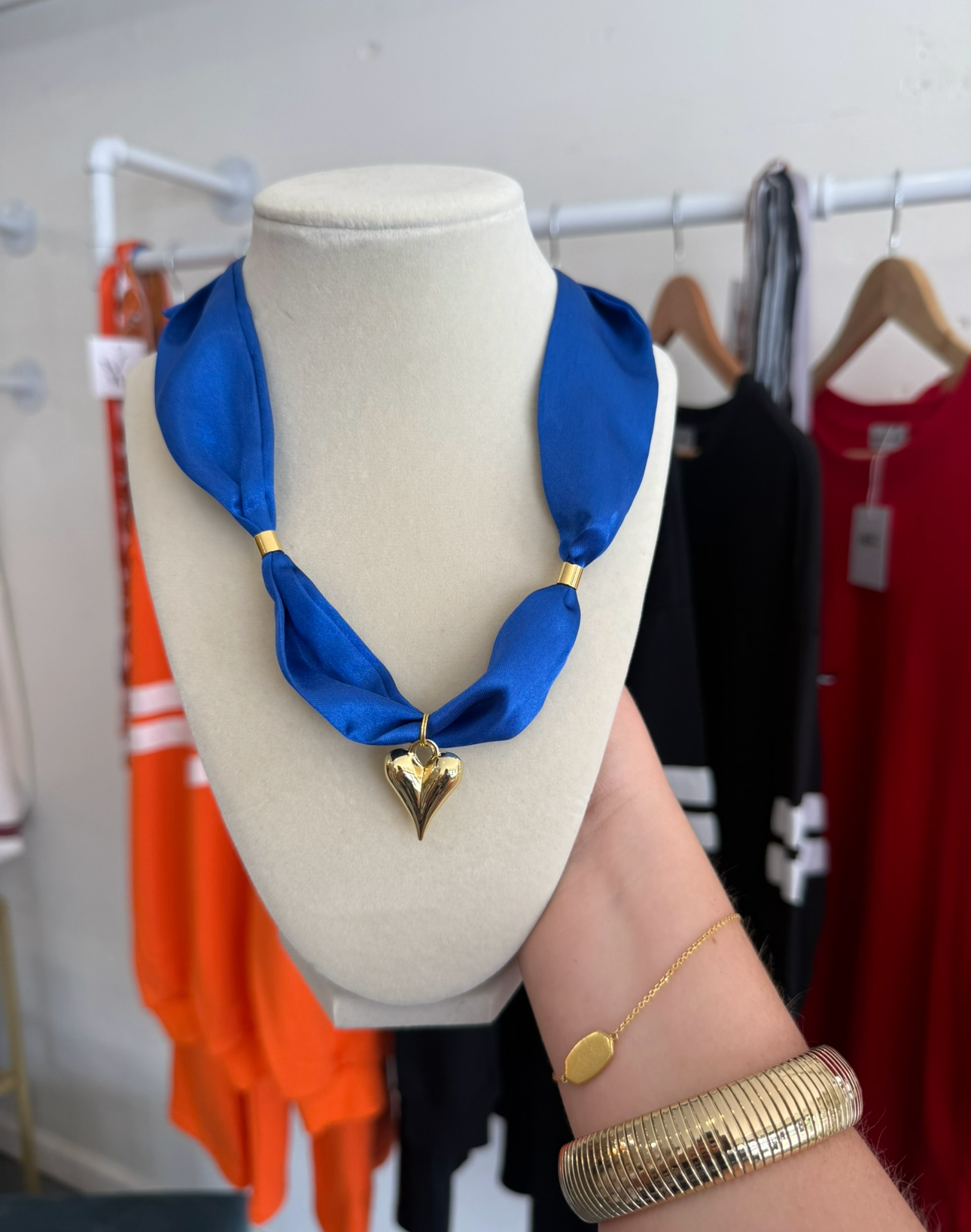 Royal Heart Scarf Necklace