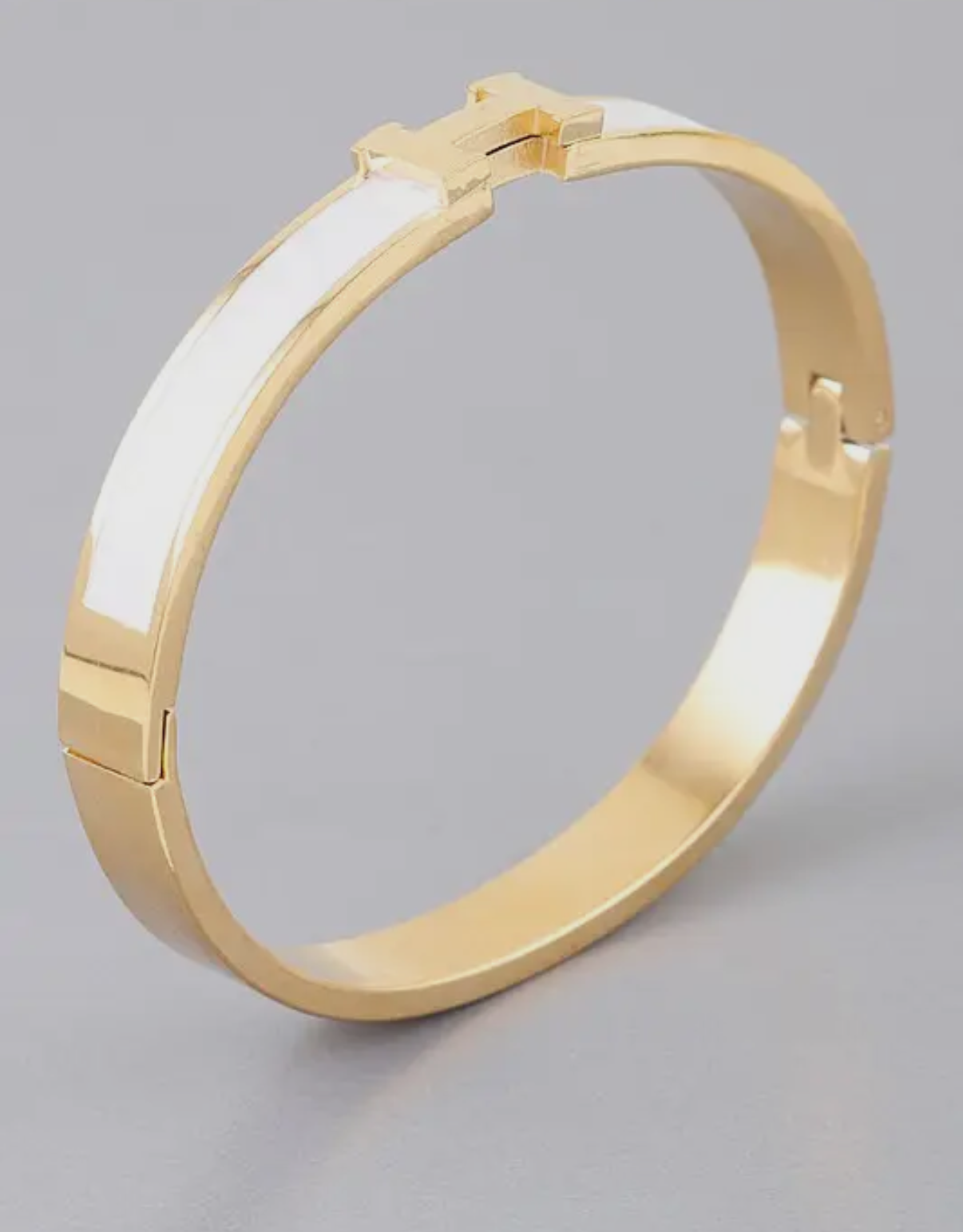 White H Cuff Bracelet