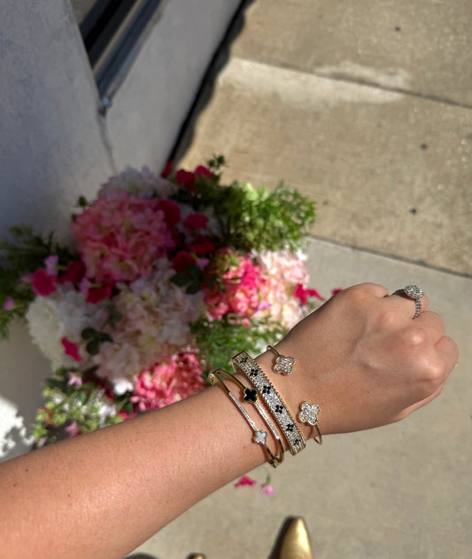 Two Tone Oval Bangle Cuff
