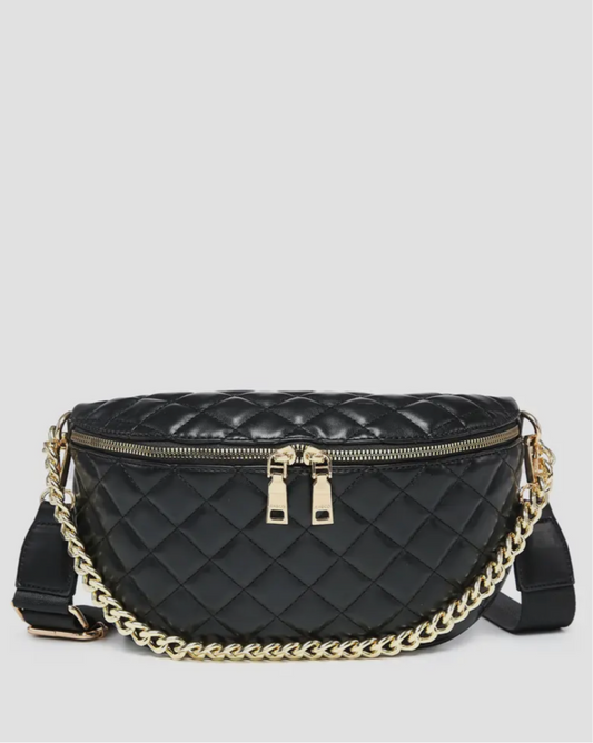 Sylvie Quilted Belt Bag Black