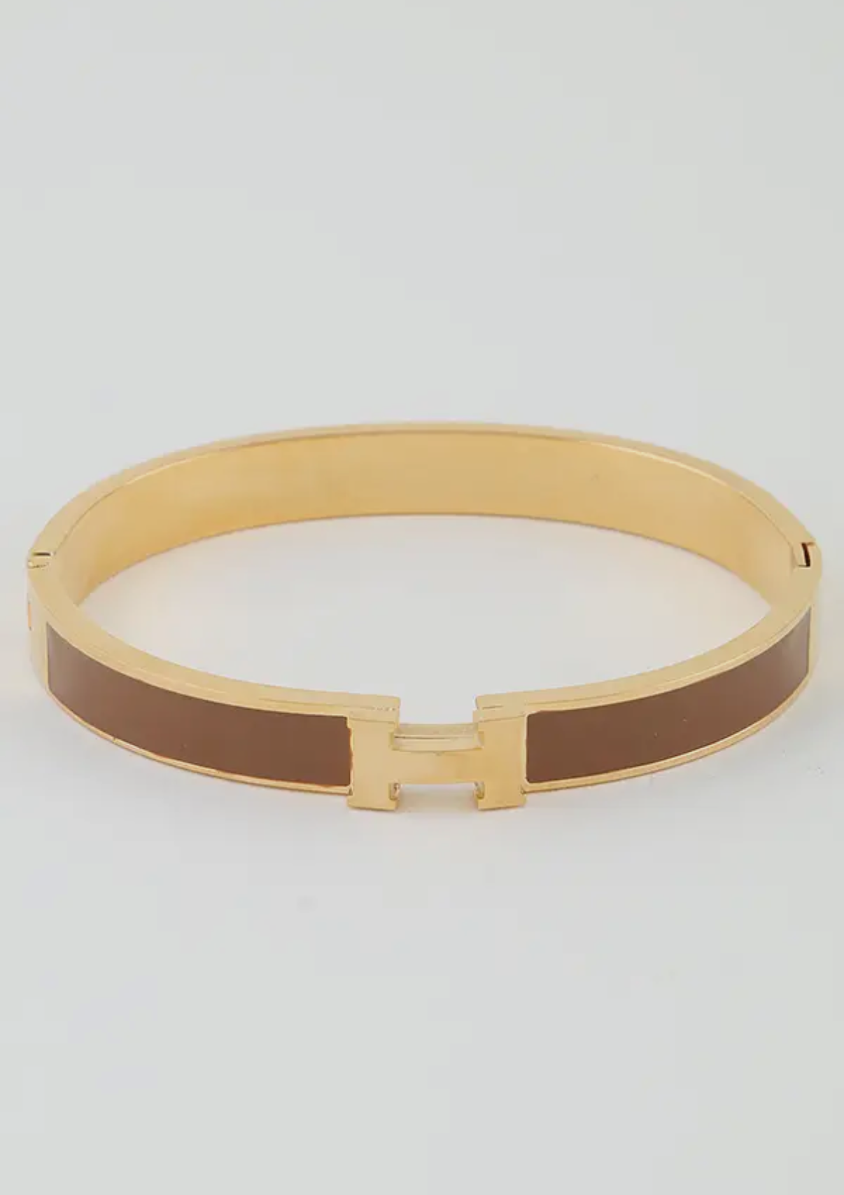 Brown H Cuff Bracelet