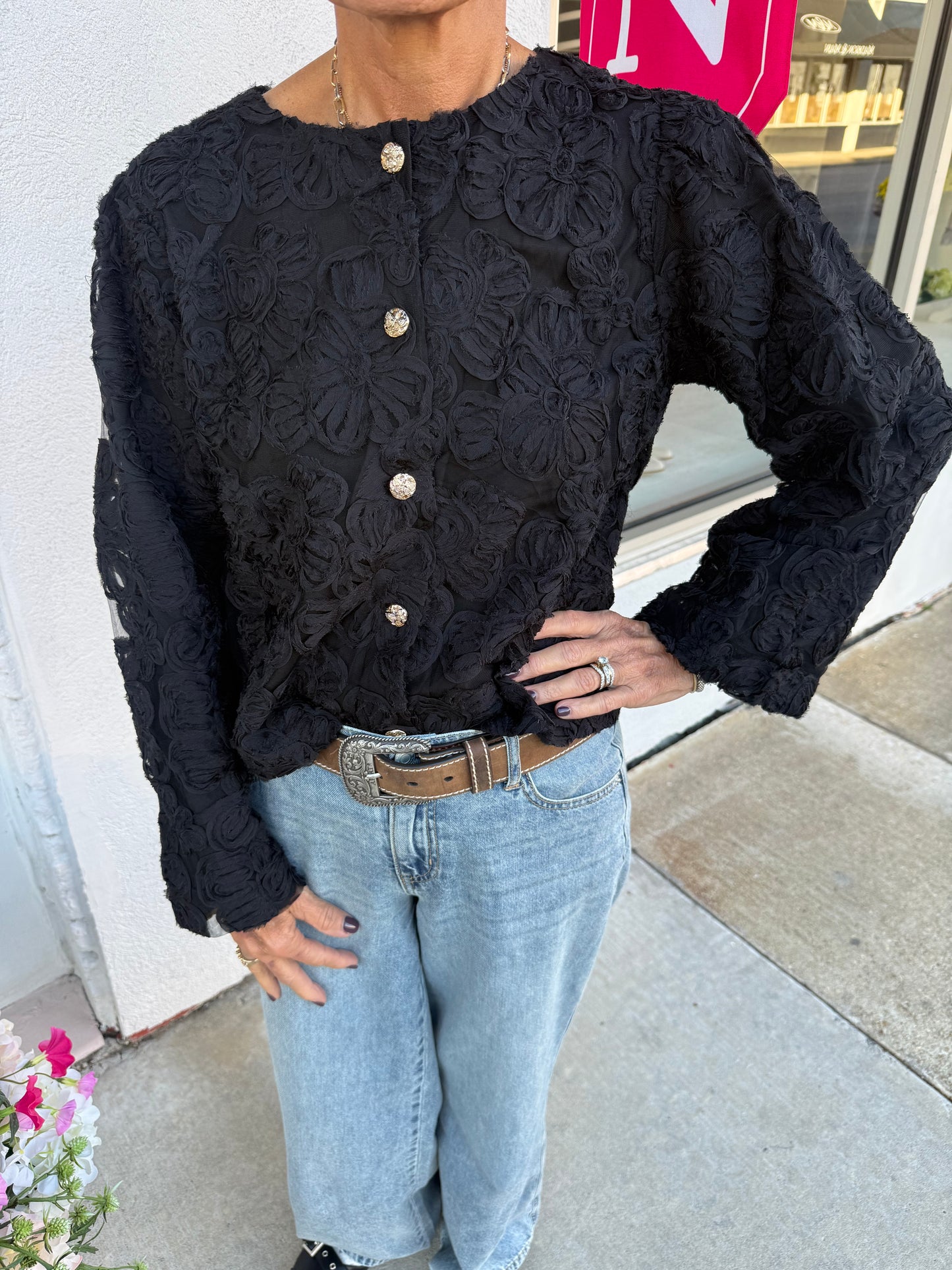 Elegant Appliqué Jacket