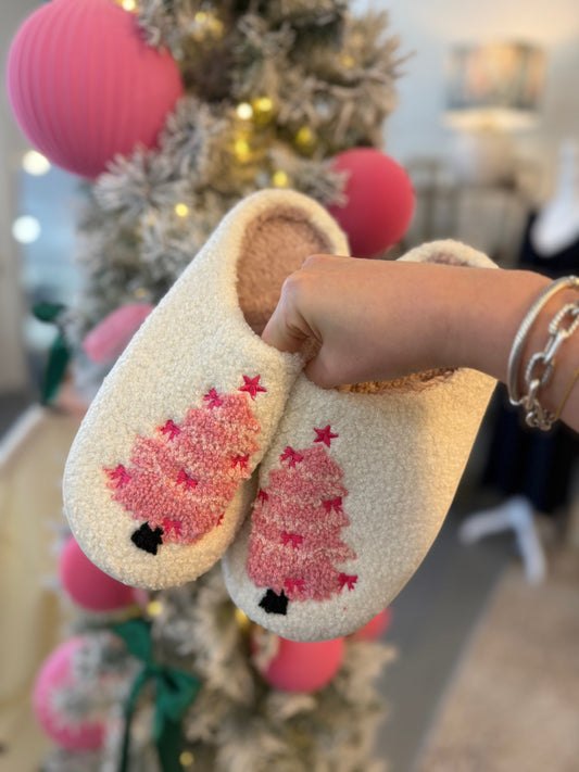 Pink Tree Slippers