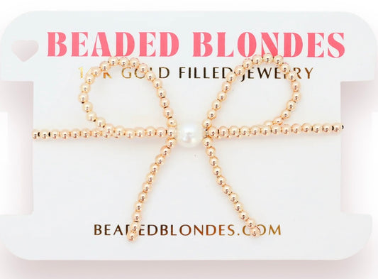 Beaded Blonde - Gold Bow Extended Bracelet