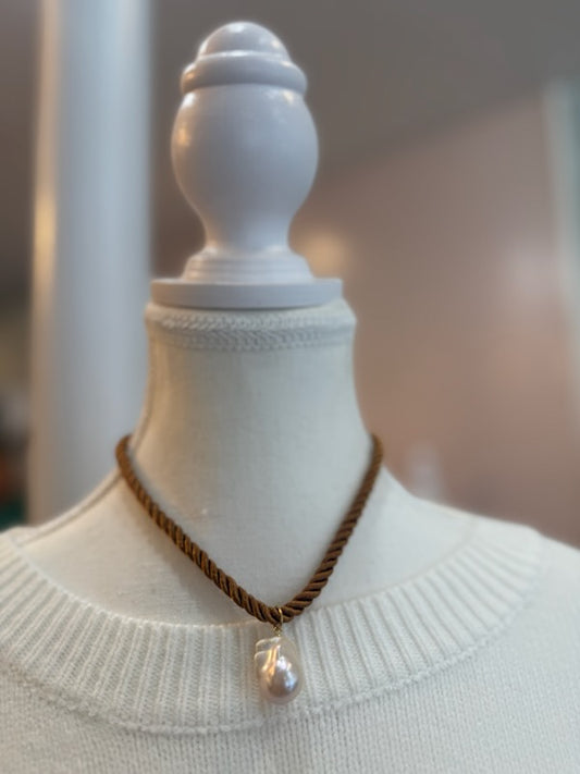 Satin Rope Pearl Necklace