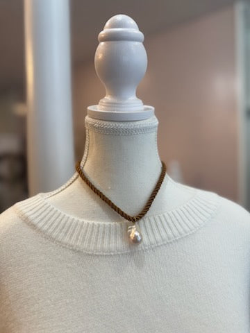 Satin Rope Pearl Necklace