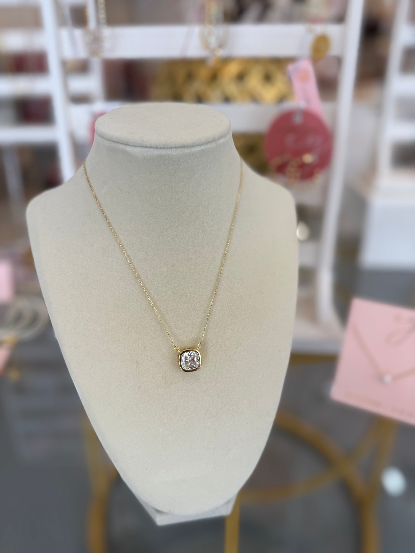 Cushion Cut Necklace