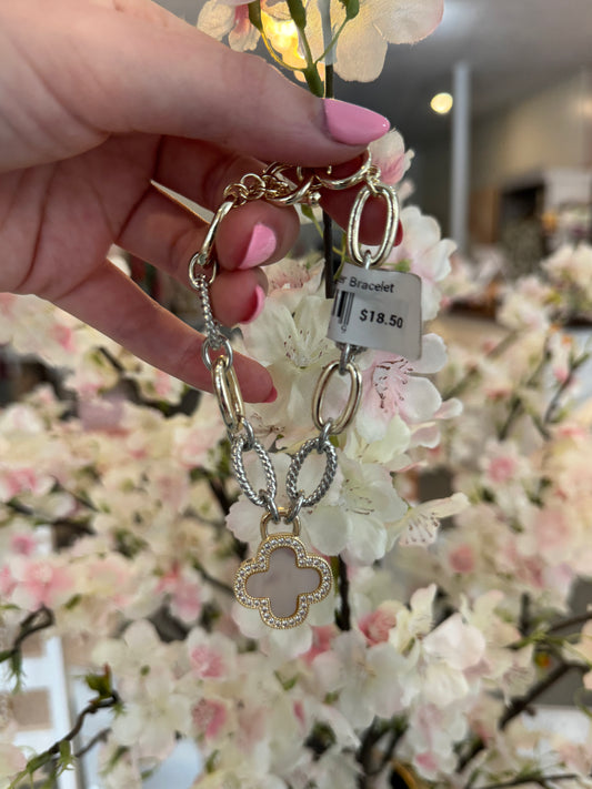 Two Tone Clover Bracelet