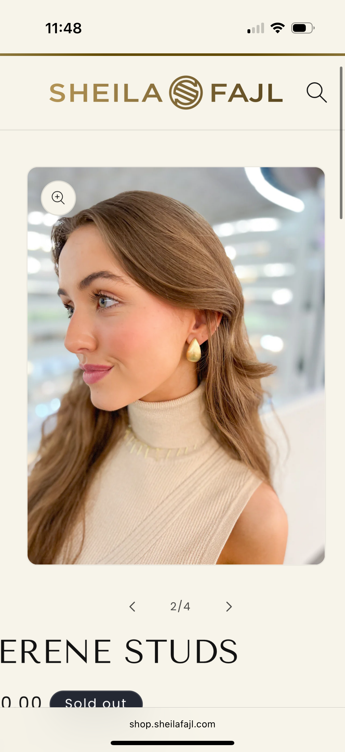 Shelia Fajl Serene Studs - Brushed Gold