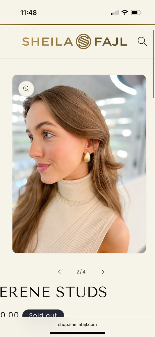 Shelia Fajl Serene Studs - Brushed Gold