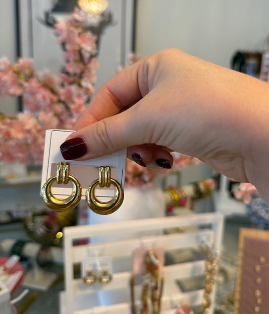 Double Hoop Gold Earring